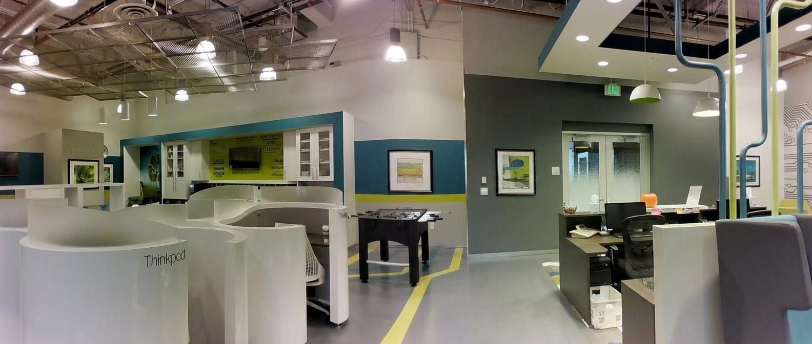 Generated panorama joining the two room views